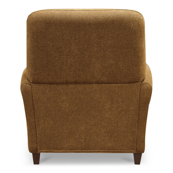Moe's Home Luna Recliner Chair - Luxurious Top-grain Leather, Manual Push-back Comfort, Elegant Design & Style Brown Upholstery, 100% Polyester,Rubber Wood And Plywood Frame Mm-1000-20
