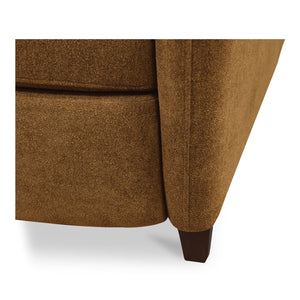 Moe's Home Luna Recliner Chair - Luxurious Top-grain Leather, Manual Push-back Comfort, Elegant Design & Style Brown Upholstery, 100% Polyester,Rubber Wood And Plywood Frame Mm-1000-20