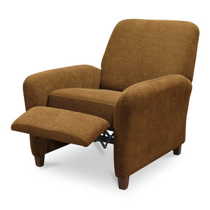 Moe's Home Luna Recliner Chair - Luxurious Top-grain Leather, Manual Push-back Comfort, Elegant Design & Style Brown Upholstery, 100% Polyester,Rubber Wood And Plywood Frame Mm-1000-20