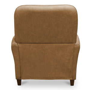 Moe's Home Luna Recliner Chair - Luxurious Top-grain Leather, Manual Push-back Comfort, Elegant Design & Style Brown Upholstery, 100% Top Grain Leather,Rubber Wood And Plywood Frame Mm-1000-40