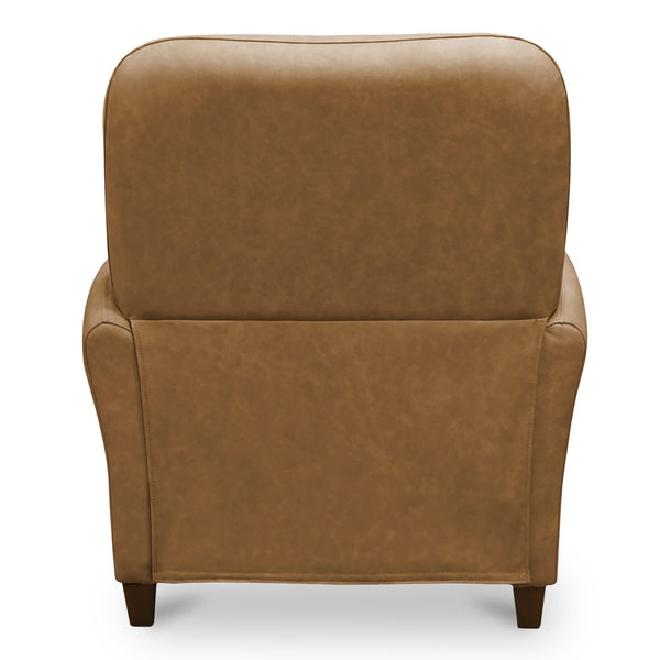 Moe's Home Luna Recliner Chair - Luxurious Top-grain Leather, Manual Push-back Comfort, Elegant Design & Style Brown Upholstery, 100% Top Grain Leather,Rubber Wood And Plywood Frame Mm-1000-40