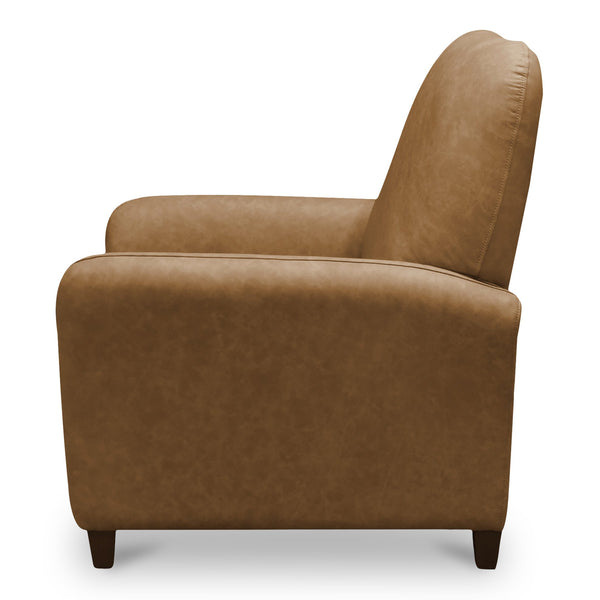 Moe's Home Luna Recliner Chair - Luxurious Top-grain Leather, Manual Push-back Comfort, Elegant Design & Style Brown Upholstery, 100% Top Grain Leather,Rubber Wood And Plywood Frame Mm-1000-40