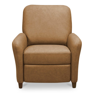 Moe's Home Luna Recliner Chair - Luxurious Top-grain Leather, Manual Push-back Comfort, Elegant Design & Style Brown Upholstery, 100% Top Grain Leather,Rubber Wood And Plywood Frame Mm-1000-40