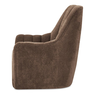 Moe's Home Bowie Swivel Chair - Luxurious High-back Design With 360° Swivel And Premium Brazilian Leather Upholstery Brown Upholstery, 100% Polyester,Rubber Wood And Plywood Frame Mm-1001-03