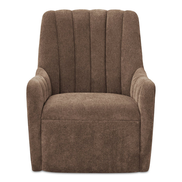Moe's Home Bowie Swivel Chair - Luxurious High-back Design With 360° Swivel And Premium Brazilian Leather Upholstery Brown Upholstery, 100% Polyester,Rubber Wood And Plywood Frame Mm-1001-03