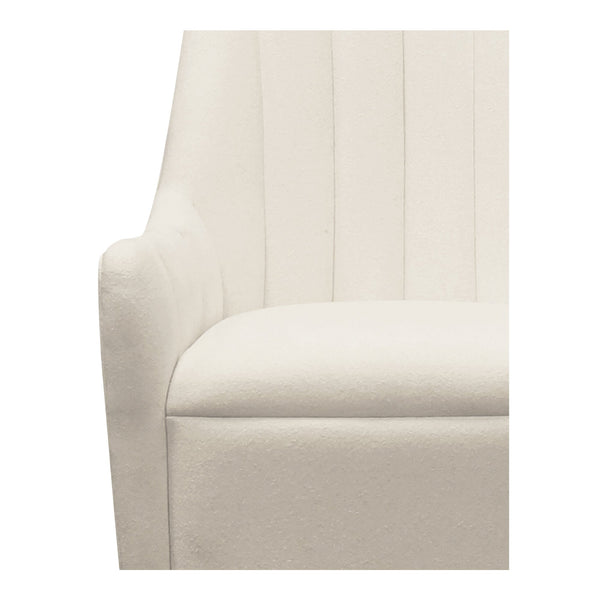 Moe's Home Bowie Swivel Chair - Luxurious High-back Design With 360° Swivel And Premium Brazilian Leather Upholstery White Upholstery, 100% Polyester,Rubber Wood And Plywood Frame Mm-1001-18