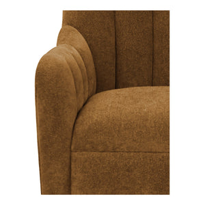 Moe's Home Bowie Swivel Chair - Luxurious High-back Design With 360° Swivel And Premium Brazilian Leather Upholstery Brown Upholstery, 100% Polyester,Rubber Wood And Plywood Frame Mm-1001-20