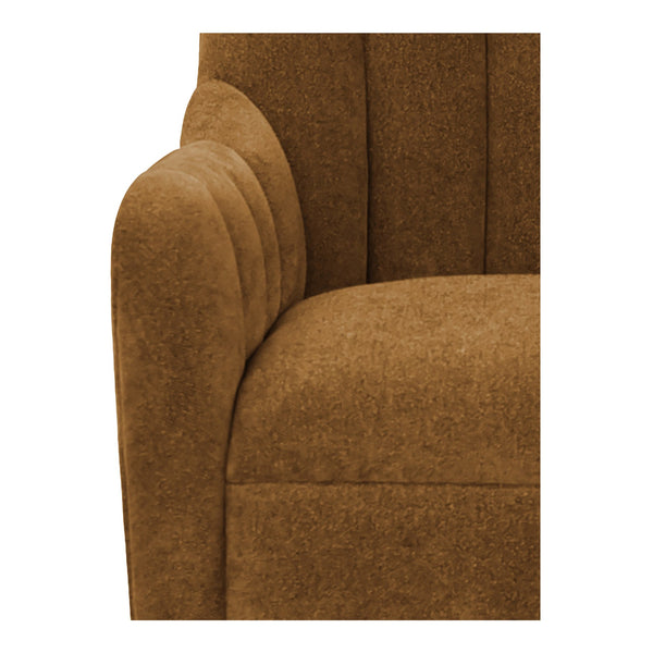 Moe's Home Bowie Swivel Chair - Luxurious High-back Design With 360° Swivel And Premium Brazilian Leather Upholstery Brown Upholstery, 100% Polyester,Rubber Wood And Plywood Frame Mm-1001-20