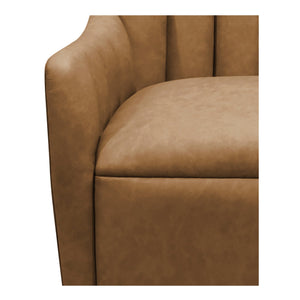 Moe's Home Bowie Swivel Chair - Luxurious High-back Design With 360° Swivel And Premium Brazilian Leather Upholstery Brown Upholstery, 100% Top Grain Leather,Rubber Wood And Plywood Frame Mm-1001-40