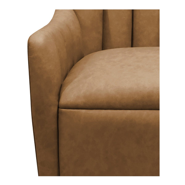 Moe's Home Bowie Swivel Chair - Luxurious High-back Design With 360° Swivel And Premium Brazilian Leather Upholstery Brown Upholstery, 100% Top Grain Leather,Rubber Wood And Plywood Frame Mm-1001-40