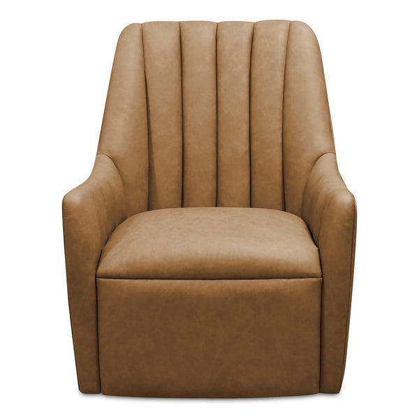 Moe's Home Bowie Swivel Chair - Luxurious High-back Design With 360° Swivel And Premium Brazilian Leather Upholstery Brown Upholstery, 100% Top Grain Leather,Rubber Wood And Plywood Frame Mm-1001-40