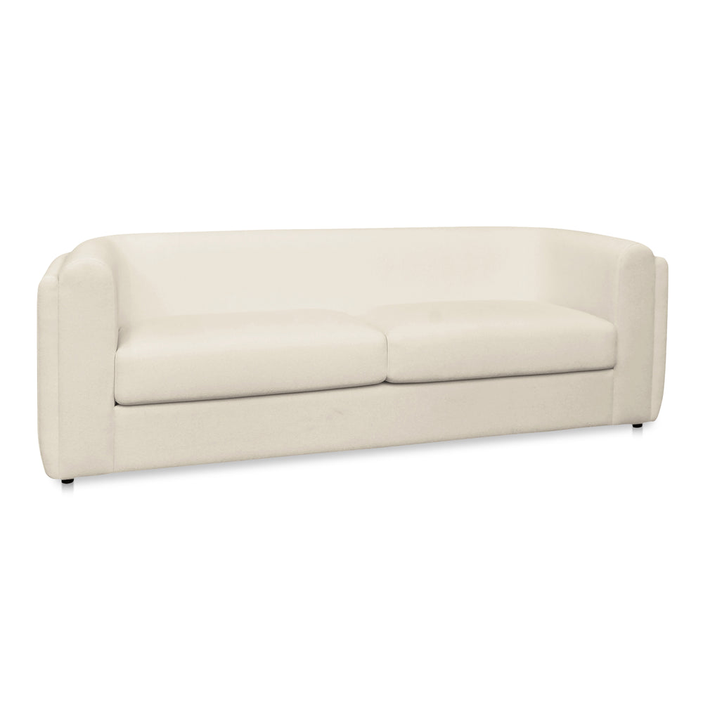 Moe's Home Alora Sofa - Elegant Contemporary Design With Removable Cushions For Ultimate Comfort And Style White Upholstery, 100% Polyester,Rubber Wood And Plywood Frame Mm-1002-18