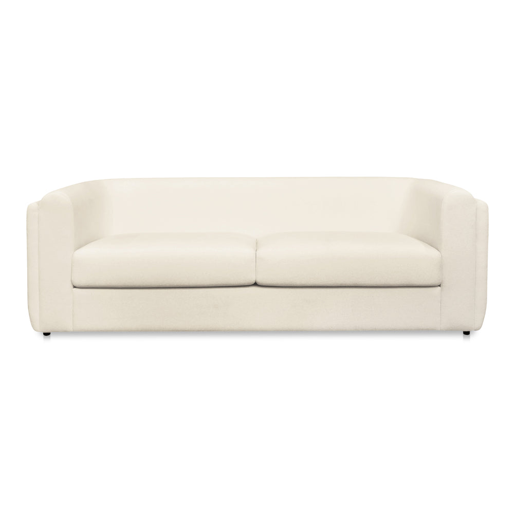 Moe's Home Alora Sofa - Elegant Contemporary Design With Removable Cushions For Ultimate Comfort And Style White Upholstery, 100% Polyester,Rubber Wood And Plywood Frame Mm-1002-18