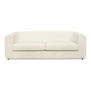 Moe's Home Alora Sofa - Elegant Contemporary Design With Removable Cushions For Ultimate Comfort And Style White Upholstery, 100% Polyester,Rubber Wood And Plywood Frame Mm-1002-18