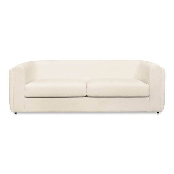Moe's Home Alora Sofa - Elegant Contemporary Design With Removable Cushions For Ultimate Comfort And Style White Upholstery, 100% Polyester,Rubber Wood And Plywood Frame Mm-1002-18