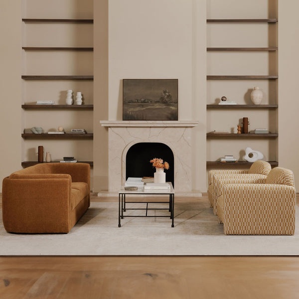 Moe's Home Alora Sofa - Elegant Contemporary Design With Removable Cushions For Ultimate Comfort And Style Brown Upholstery, 100% Polyester,Rubber Wood And Plywood Frame Mm-1002-20