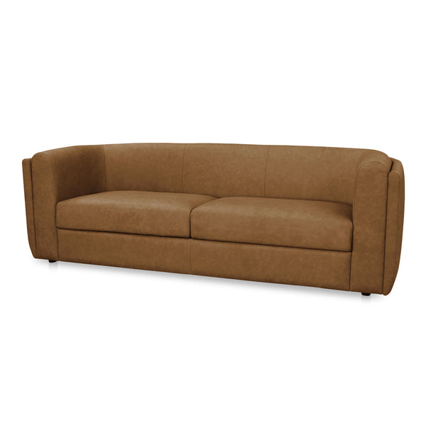 Moe's Home Alora Sofa - Elegant Contemporary Design With Removable Cushions For Ultimate Comfort And Style Brown Upholstery, 100% Top Grain Leather,Rubber Wood And Plywood Frame Mm-1002-40