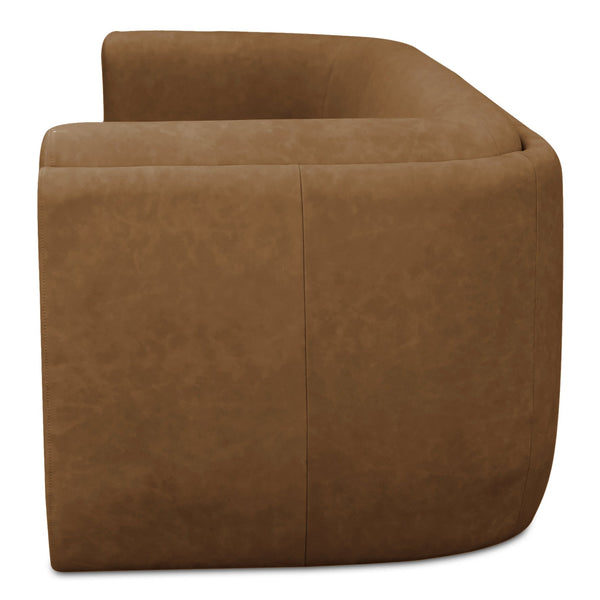 Moe's Home Alora Sofa - Elegant Contemporary Design With Removable Cushions For Ultimate Comfort And Style Brown Upholstery, 100% Top Grain Leather,Rubber Wood And Plywood Frame Mm-1002-40