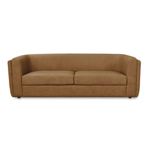 Moe's Home Alora Sofa - Elegant Contemporary Design With Removable Cushions For Ultimate Comfort And Style Brown Upholstery, 100% Top Grain Leather,Rubber Wood And Plywood Frame Mm-1002-40