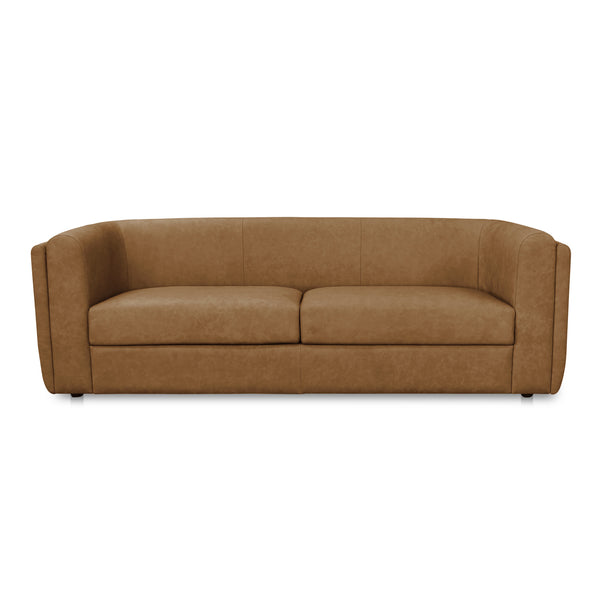 Moe's Home Alora Sofa - Elegant Contemporary Design With Removable Cushions For Ultimate Comfort And Style Brown Upholstery, 100% Top Grain Leather,Rubber Wood And Plywood Frame Mm-1002-40
