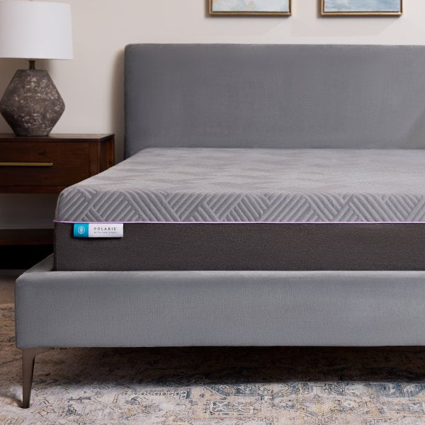 Malouf Polaris 12" Hybrid Mattress - Instant Cooling Gel, Zoned Support, King Size, Gray Comfort