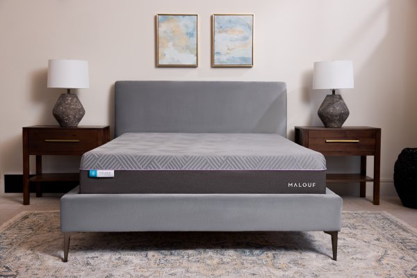 Malouf Polaris 12" Hybrid Mattress - Instant Cooling Gel, Zoned Support, King Size, Gray Comfort