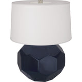 Robert Abbey Matte Midnight Blue Franklin Table Lamp Matte Midnight Blue Glazed Ceramic Oyster Linen Shade