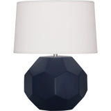 Robert Abbey Matte Midnight Blue Franklin Table Lamp Matte Midnight Blue Glazed Ceramic Oyster Linen Shade