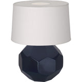 Robert Abbey Matte Midnight Blue Franklin Accent Lamp Matte Midnight Blue Glazed Ceramic Oyster Linen Shade