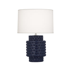 Robert Abbey Matte Midnight Blue Dolly Accent Lamp Matte Midnight Blue Glazed Textured Ceramic Fondine Fabric Shade