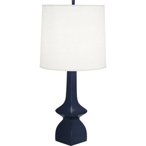 Robert Abbey Matte Midnight Blue Jasmine Table Lamp MATTE MIDNIGHT BLUE GLAZED CERAMIC Oyster Linen Shade