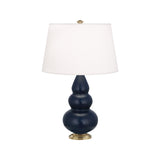 Matte Midnight Blue Small Triple Gourd Accent Lamp