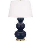 Matte Midnight Blue Triple Gourd Table Lamp