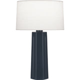 Robert Abbey Matte Midnight Blue Mason Table Lamp Matte Midnight Blue Glazed Ceramic Oyster Linen Shade