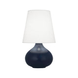 Robert Abbey Matte Midnight Blue June Accent Lamp Matte Midnight Blue Glazed Ceramic Oyster Linen Shade