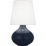 Robert Abbey Matte Midnight Blue June Table Lamp Matte Midnight Blue Glazed Ceramic Oyster Linen Shade