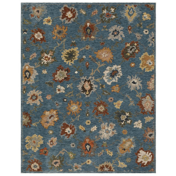 Oriental Weavers Monaco Folk Art Oushak Runner Rug Jewel Toned Polyester Bohemian Hallway Accent Blue 2'9" x 7'7" MMNC03084230ST