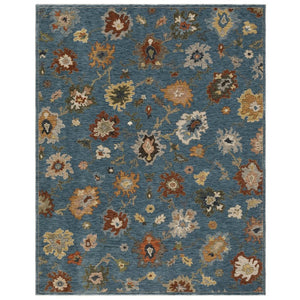 Oriental Weavers Monaco Folk Art Oushak Runner Rug Jewel Toned Polyester Bohemian Hallway Accent Blue 7'10" x 10' MMNC03240305ST