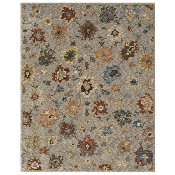 Oriental Weavers Monaco Folk Art Oushak Runner Rug Jewel Toned Polyester Bohemian Hallway Accent Grey 2'9" x 7'7" MMNC04084230ST