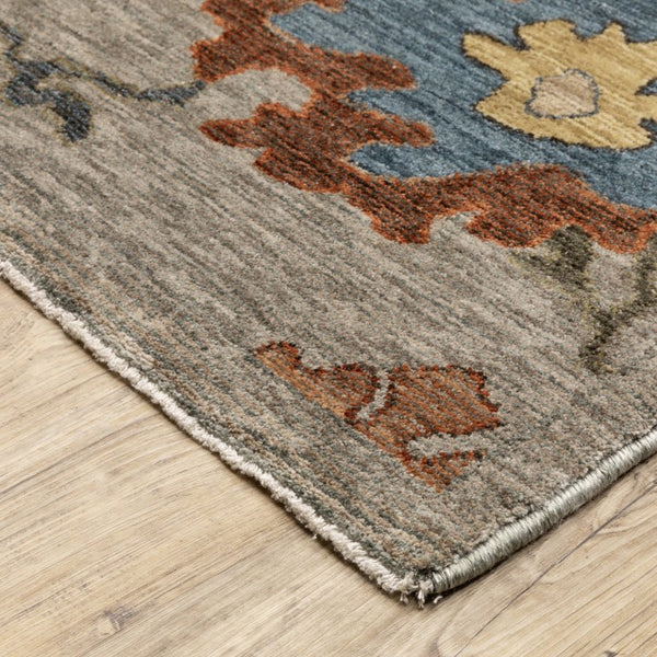 Oriental Weavers Monaco Folk Art Oushak Runner Rug Jewel Toned Polyester Bohemian Hallway Accent Grey 2'9" x 7'7" MMNC04084230ST