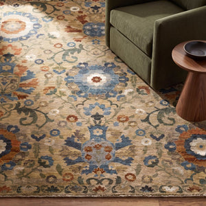 Oriental Weavers Monaco Oushak Folk Art Runner Rug Space Dyed Polyester Eclectic Maximalist Hallway 3'2" x 5' MMNC07097152ST