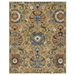 Oriental Weavers Monaco Oushak Folk Art Runner Rug Space Dyed Polyester Eclectic Maximalist Hallway 6'7" x 9'10" MMNC07200300ST