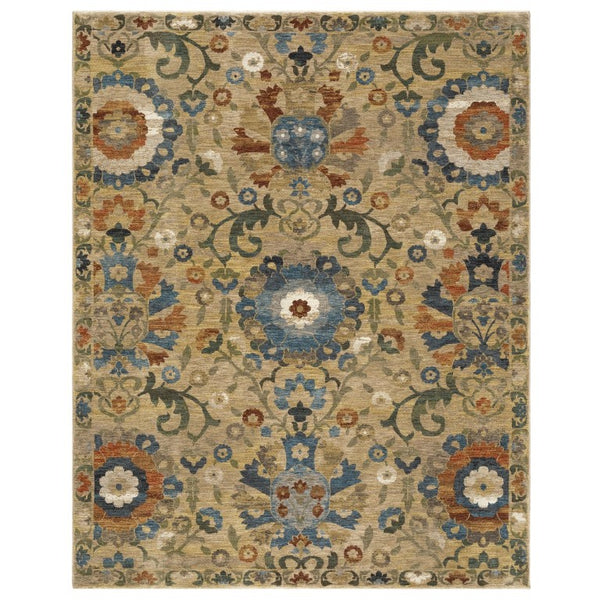 Oriental Weavers Monaco Oushak Folk Art Runner Rug Space Dyed Polyester Eclectic Maximalist Hallway 7'10" x 10' MMNC07240305ST