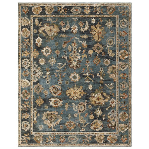Oriental Weavers Monaco Folk Art Oushak Runner Rug Jewel Toned Polyester for Entryway Halls 3'2" x 5' MMNC08097152ST