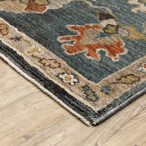 Oriental Weavers Monaco Folk Art Oushak Runner Rug Jewel Toned Polyester for Entryway Halls 3'2" x 5' MMNC08097152ST