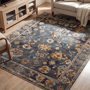 Oriental Weavers Monaco Folk Art Oushak Runner Rug Jewel Toned Polyester for Entryway Halls 5'3" x 7'6" MMNC08160230ST