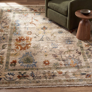 Oriental Weavers Monaco Oushak Folk Art Indoor Runner Rug with Distressed Jewel-Toned Polyester Pile Beige 2'9" x 7'7" MMNC10084230ST