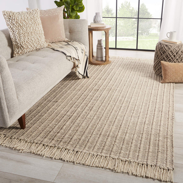 Jaipur Living Jaipur Living Poise Handwoven Jute Blend Area Rug Tasseled Low Pile Organic Texture Cream 5'X8' RUG148688