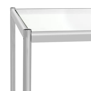 Safavieh Zola Glass Coffee Table - Bauhaus Modernist Design With Double-Tier Shelving For Stylish Living Spaces Chrome MMT6000A