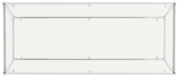 Safavieh Zola Glass Coffee Table - Bauhaus Modernist Design With Double-Tier Shelving For Stylish Living Spaces Chrome MMT6000A